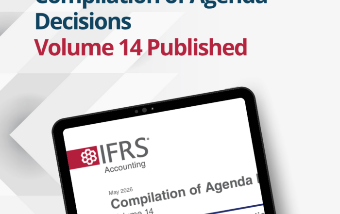 IFRS Foundation Volume 14 Compilation of Agenda Decisions covering IFRS Interpretations Committee decisions issued between November 2025 and April 2026.