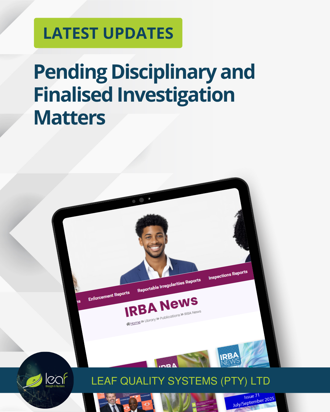 IRBA News Issue 74 – Disciplinary and Investigation Matters